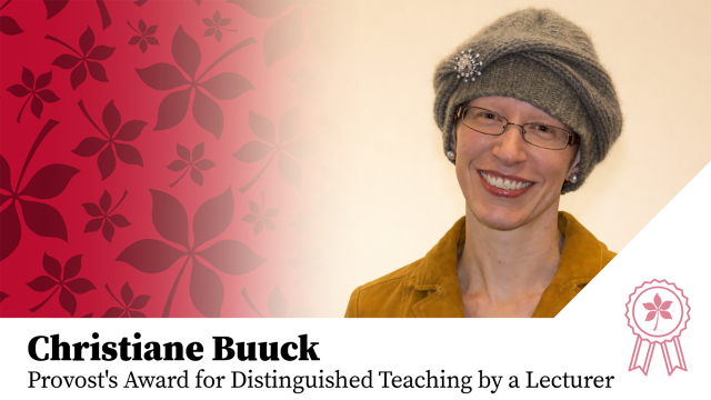 Christiane Buuck's headshot within a decorative graphic